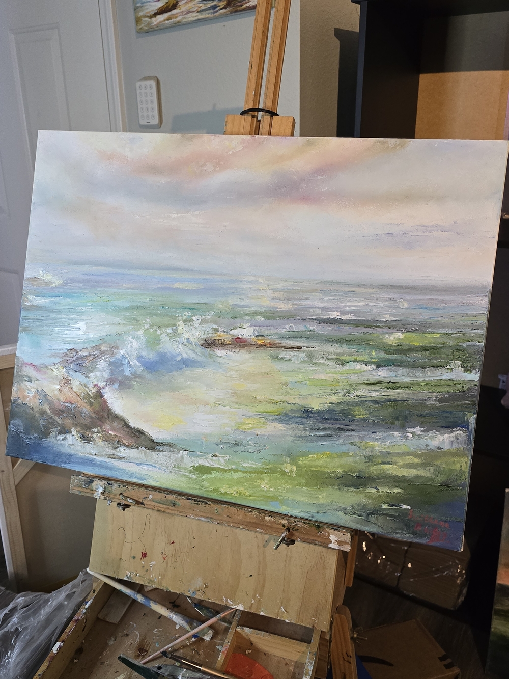 Hand Painted Art Ocean Waves - Picture 4 of 6